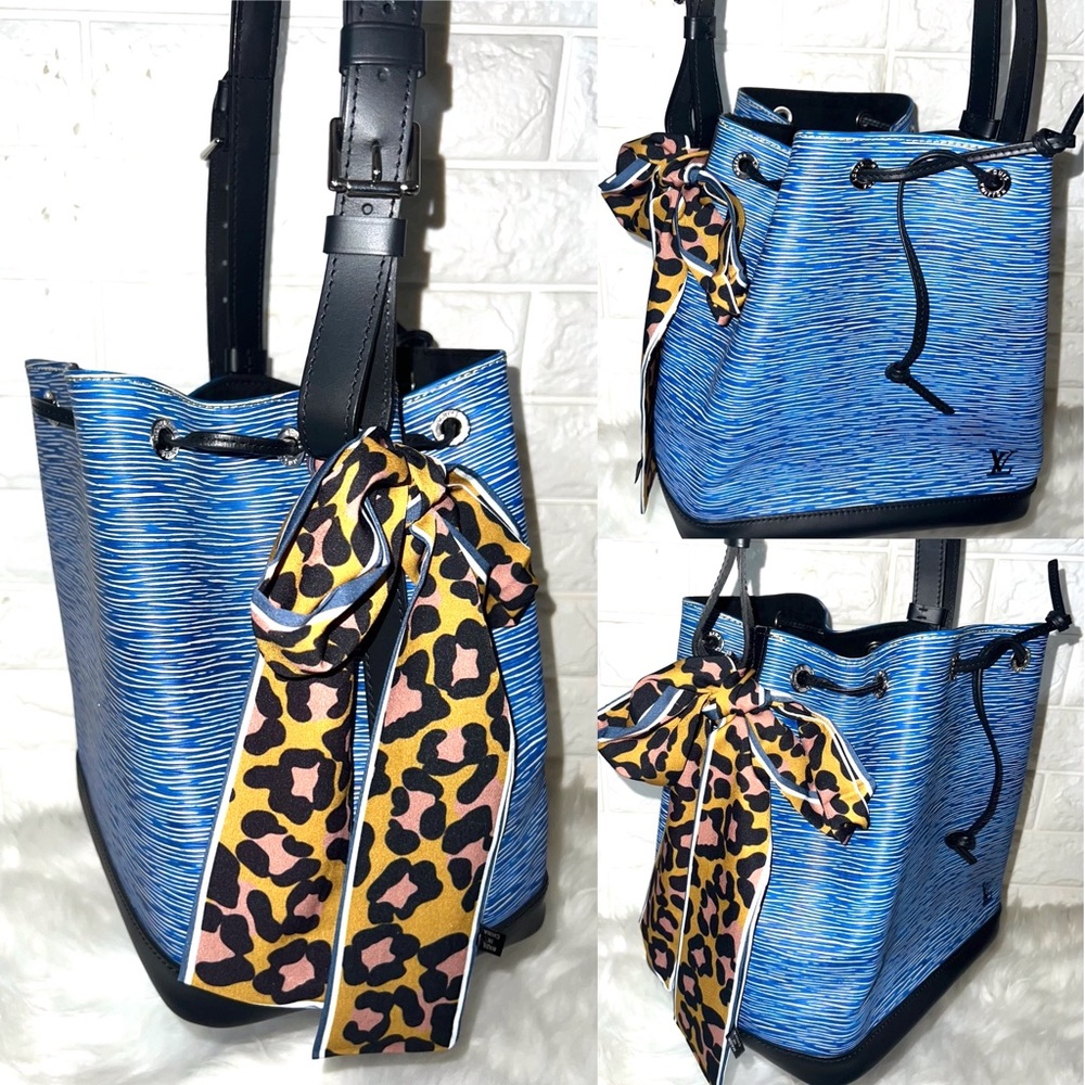💎 ✨ LIKE NEW ✨💎 DENIM EPI LOUIS VUITTON noe BUCKET PULL STRING - Picture 4 of 16